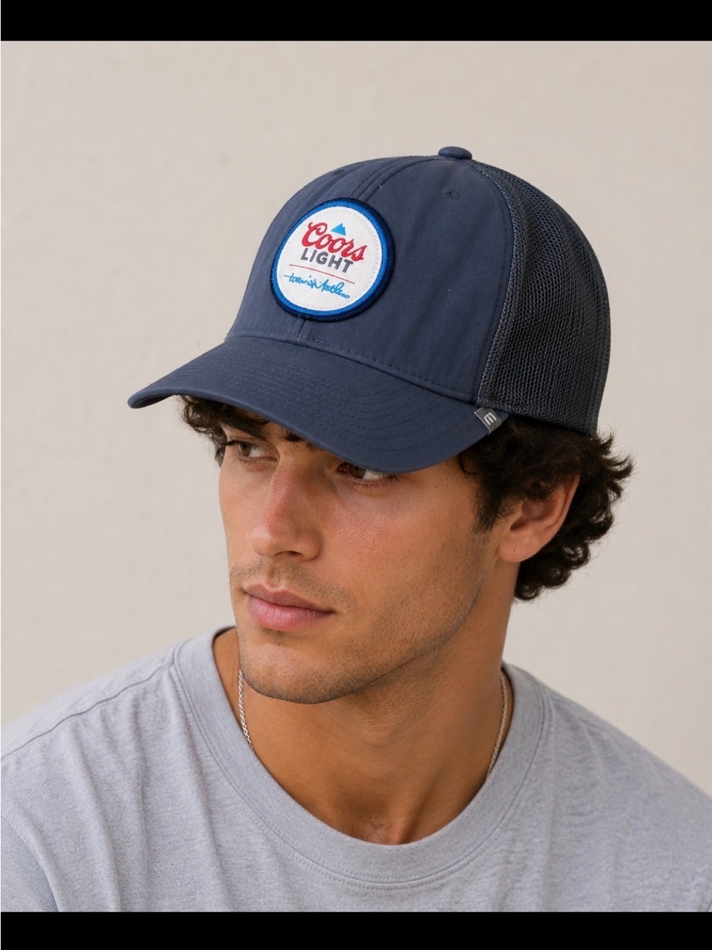 Travis Mathew hat Coors Light Flex Fit one ten steel blue adjustable cap golf